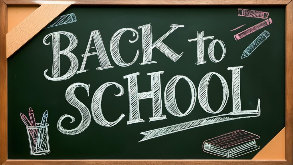 Back to school chalkboard sign
